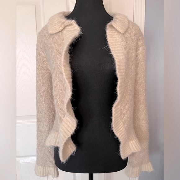 Zara Fuzzy Knit Flare Cardigan Size Small - Picture 3 of 8
